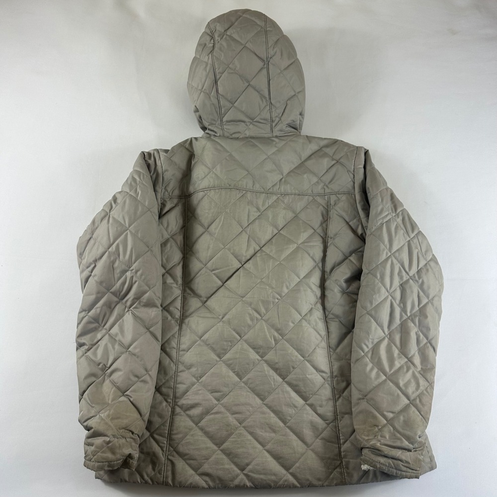 Columbia Quilted Fleece Lined Hooded Jacket Women's Large Tan - Picture 11 of 14